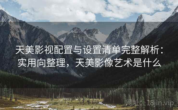 天美影视配置与设置清单完整解析：实用向整理，天美影像艺术是什么