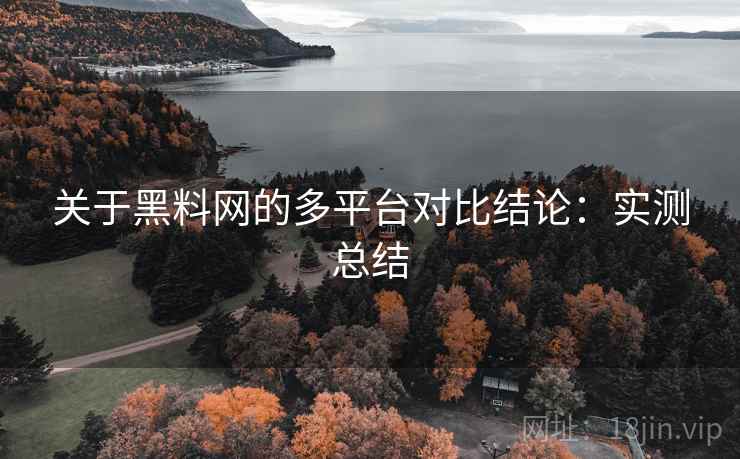 关于黑料网的多平台对比结论：实测总结